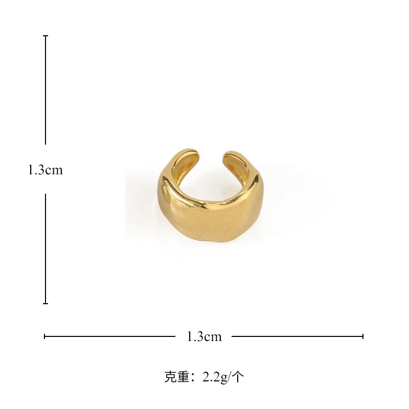 

TOSAKO Earrings Simplicity Metal Ear Clip Gold Color Female Personality Minority Design