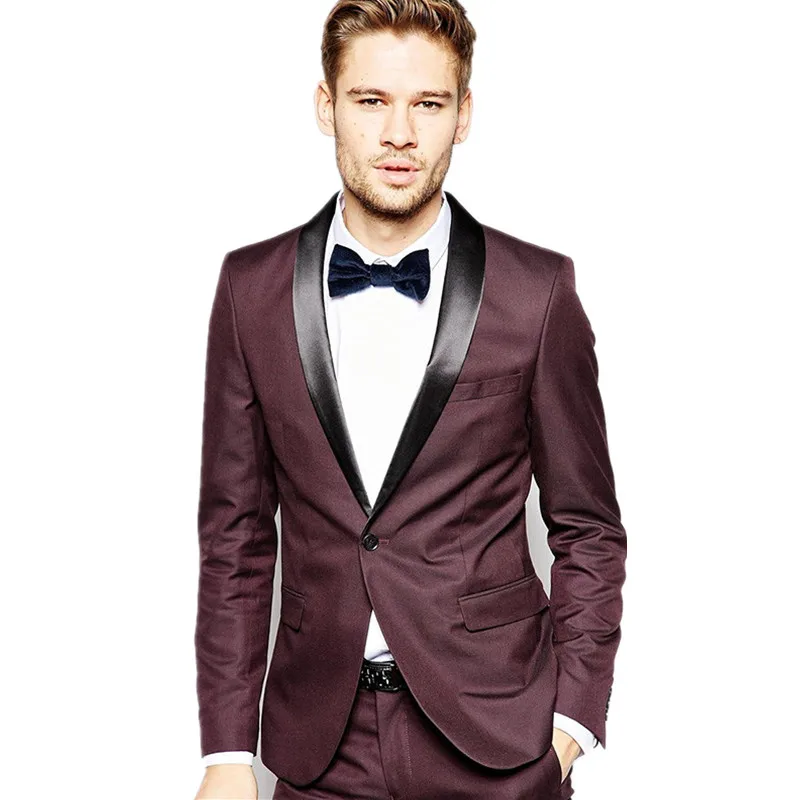 

New men's suit two-piece suit (jacket + pants) men's shawl collar fashion temperament suit wedding groom dress custom