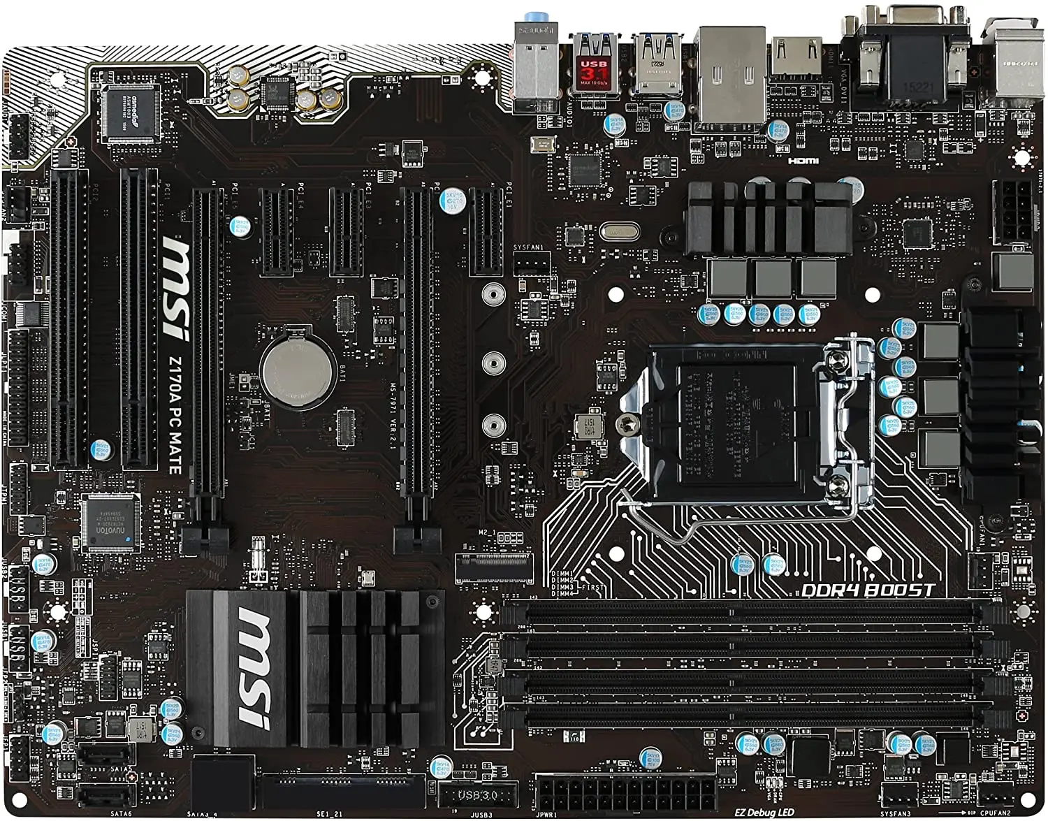 

Материнская плата для ПК MSI Z170A LGA 1151 DDR4 для Intel Z170 Z170M SATA III USB3.0 PCI-E X16 3,0