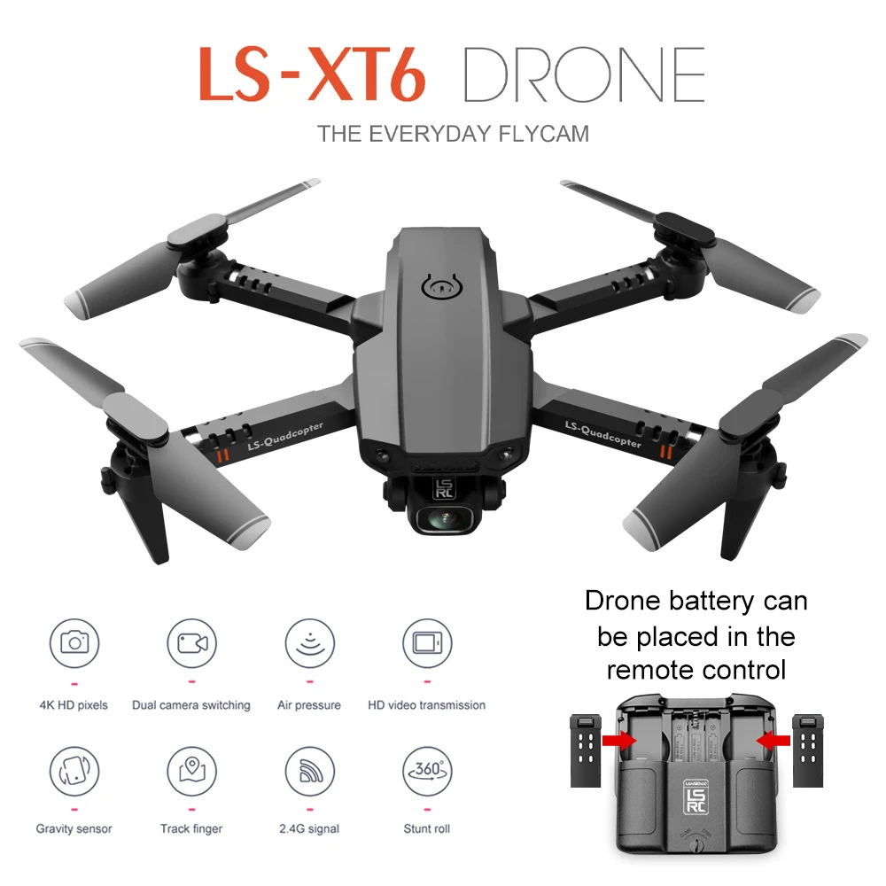 2021 Новый мини Дрон XT6 4K 1080P HD камера Wi Fi Fpv давление воздуха удерживание высоты