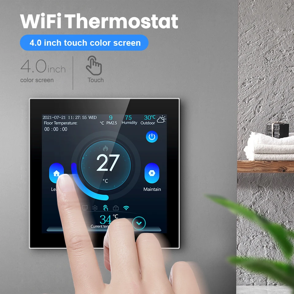 

Умный напольный термостат, Wi-Fi Электрический/водный регулятор температуры, умный дом для Alexa Google Home Alice