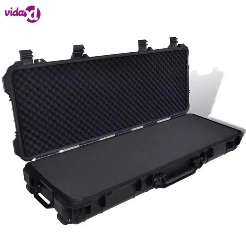 VIDAXL Пластиковый кейс для оружия с литым корпусом, 3 ручками и 2 колесами, тележка для перевозки охотничьих ружей, пистолетов и другого оружия, ящик для хранения.