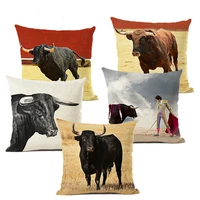 45cm45cm cushion cover spain bullfight design linencotton pillow case home decorative pillow cover