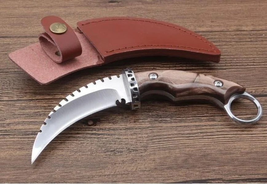 

Tyrannosaurus Claw Karambit Knife 9cr18mov Fixed Blade Hunting Survival Tactical Pocket Knife EDC Survival Tool Outdoor Knives