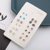 12 pairs cute multiple piercing stud earrings moon star planet snowflake rhinestone jewelry for teen girls women gifts