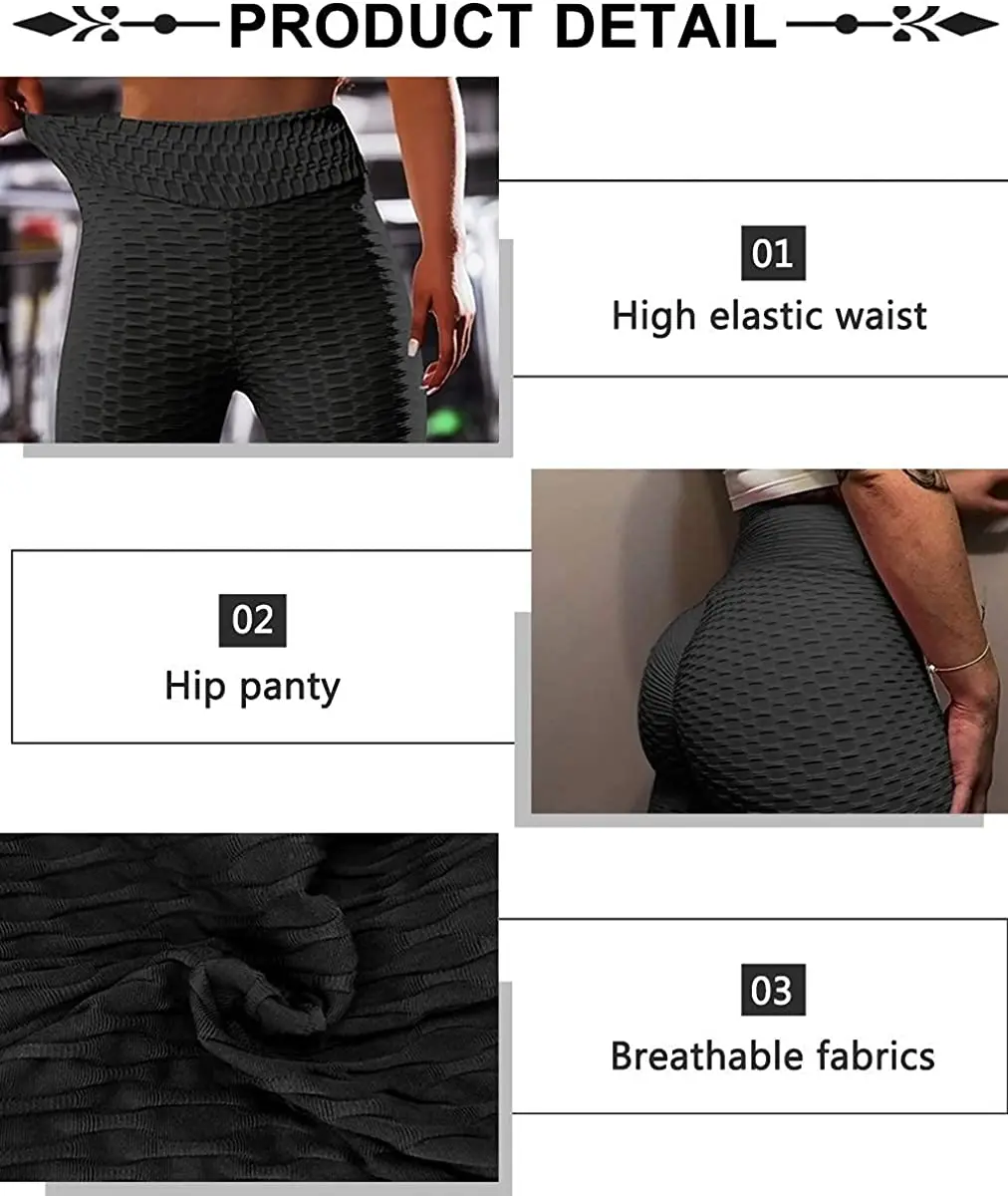 Женские эластичные штаны для йоги с эффектом пузырьковой текстуры|Штаны йоги| |