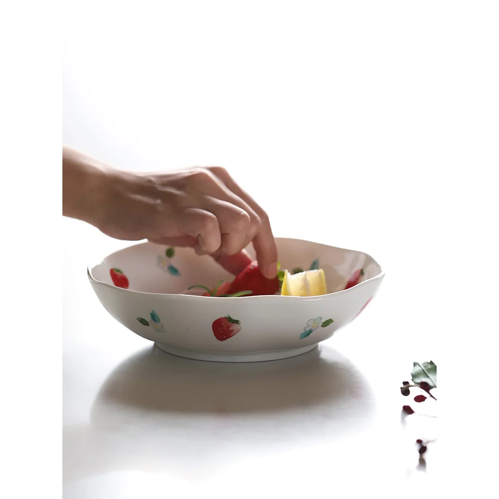 Креативные керамические миски с клубничным принтом 8 дюймов салаты фрукты