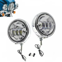 4 12 4 5inch led auxiliary spot fog passing light lamp with housing ring mount bracket for harley touring electra glide