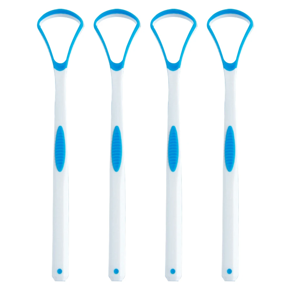 

4pcs Oral Care Dental Remove Coating Toothbrush Fresh Breath Hygiene Ergonomic Tool Home Travel Tongue Scraper Cleaner Brush