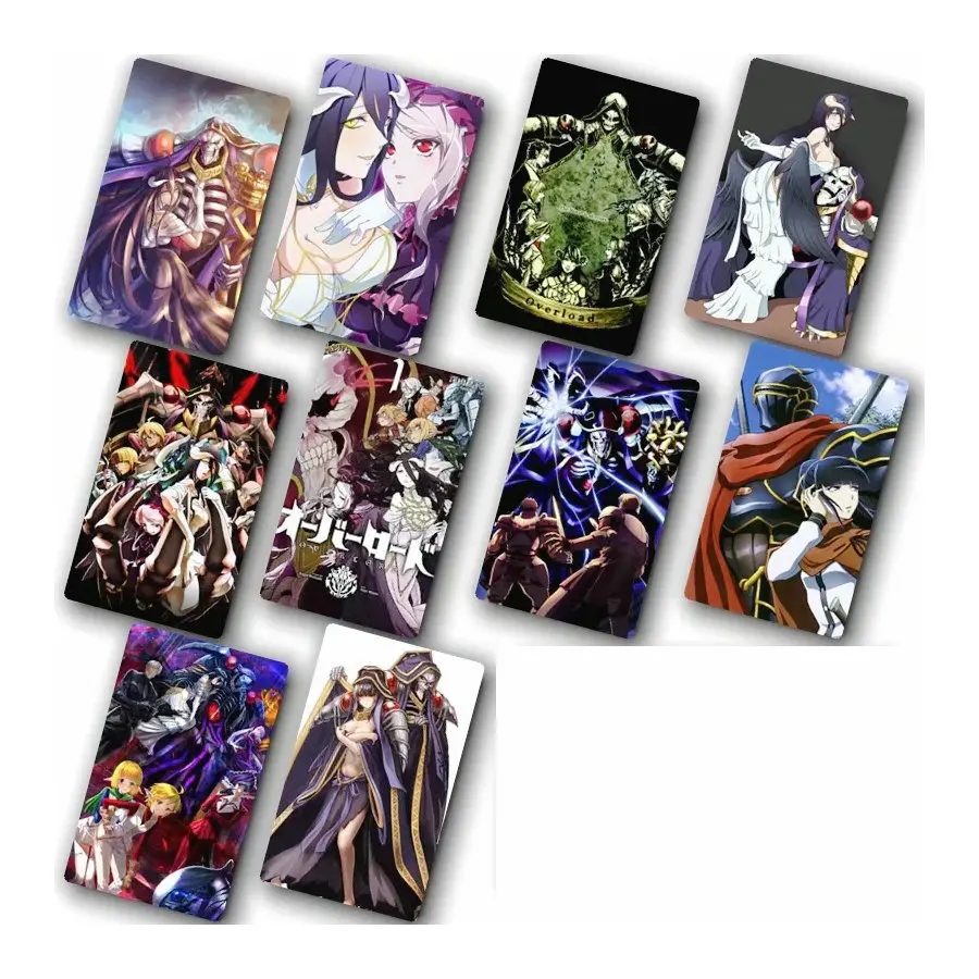 

10pcs overlord Card Sticker Smooth Surface DIY Decoration Bus ID Anime Stickers