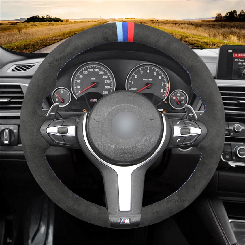 Черный Алькантара темно серый чехол рулевого колеса автомобиля кобура для BMW M Sport