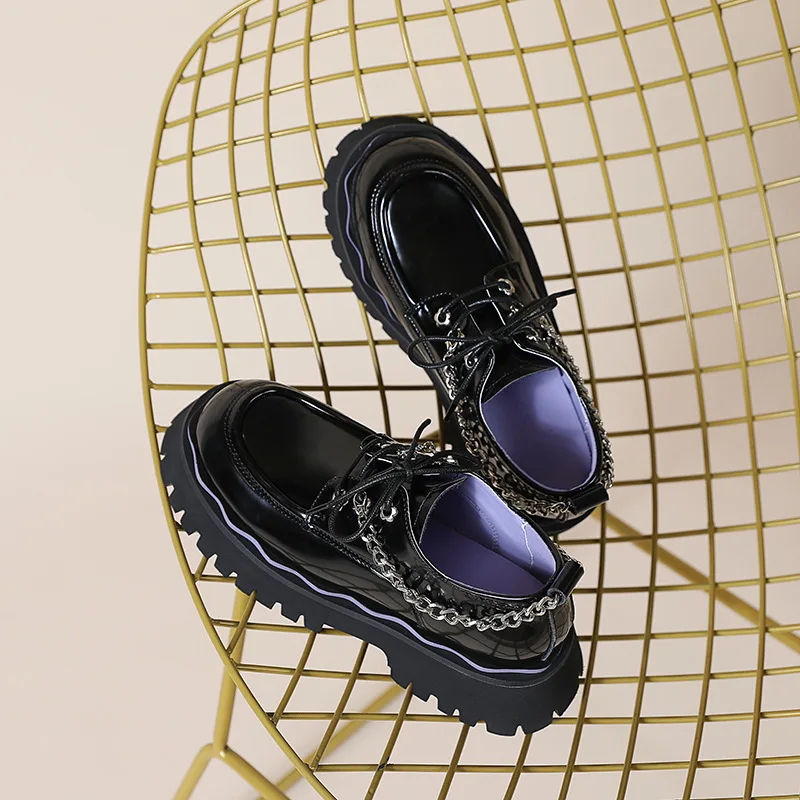 

Женская обувь на платформе, осенняя женская обувь с круглым носком, модные оксфорды в британском стиле, повседневные кроссовки, сабо, осенне...