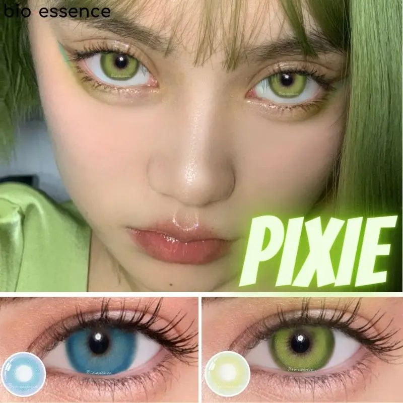 

Prescription 2pcs/pair Colored Contact Lenses Blue Pixie Series Myopia Yearly Cosmetic Lentillas De Color Para Ojos Bio-essence