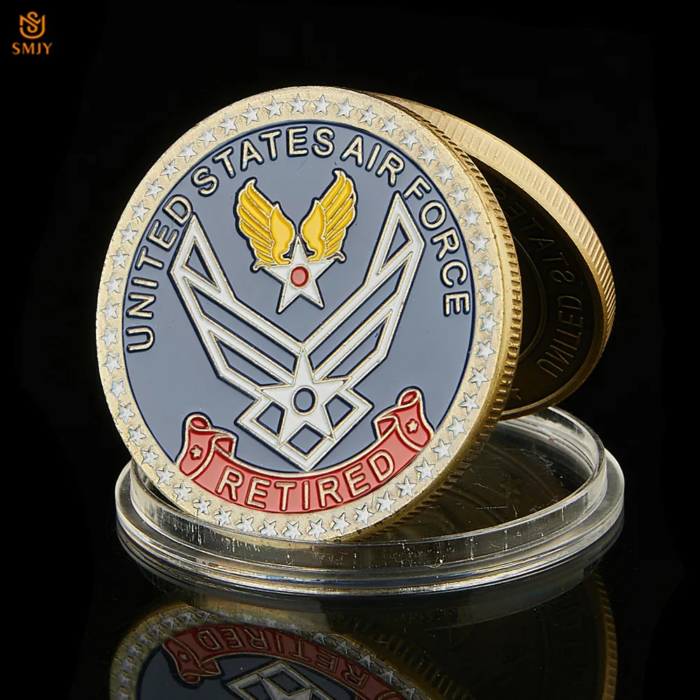 

USA Retired Air Force Above All Integrity Service Excellenc Honor Bronze Hand-engraved Collectible Challenge Coin