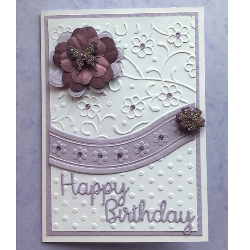 Тиснение папка Dotty цветочный цветок Скрапбукинг пластиковые Embosser папки