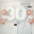40 дюймовые большие белые шары с цифрами 1, 2, 3, 4, 5, 6, 7, 8, 9, фольгированные шары, день рождения, фотография, гелиевые шары для детского душа