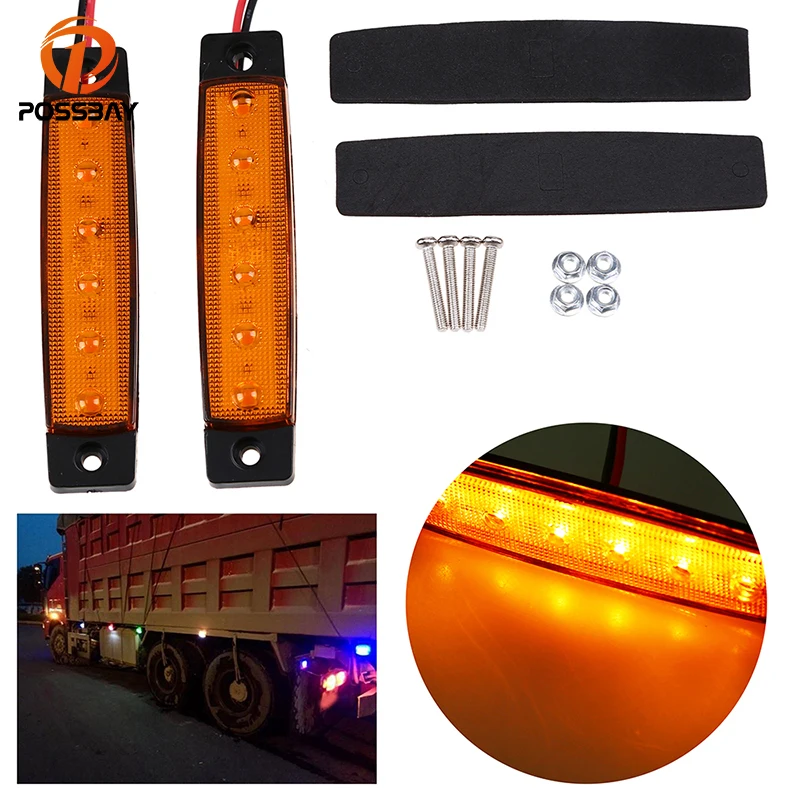 

POSSBAY зеленый/красный/желтый/синий/белый DC 12 В боковой свет для автомобиля грузовика прицепа грузовика 6 светодиодных индикаторных ламп