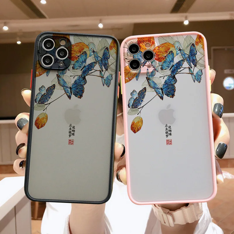 Phone Case For iPhone 11 12 13 Pro Max Mini 8 7 Plus XR X XS MAX SE 2020 Chinese Style Ancient poems Hard Shockproof Back Cover