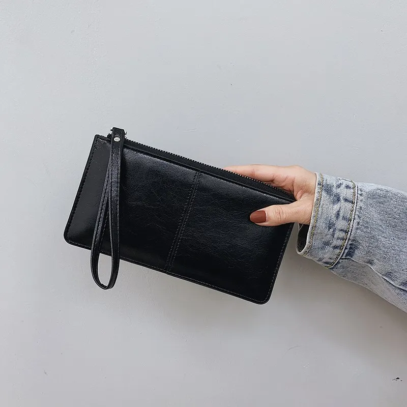 Винтажный женский лакированный Кожаный клатч на молнии кошелек для женщин