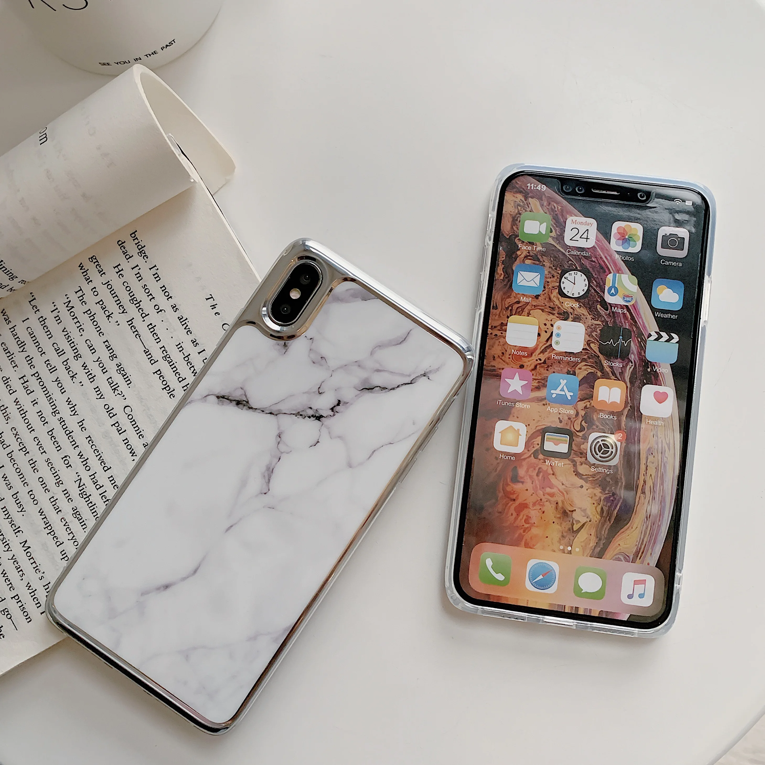 Ультратонкий тонкий пластиковый чехол для девочек Женский сотовый телефон в