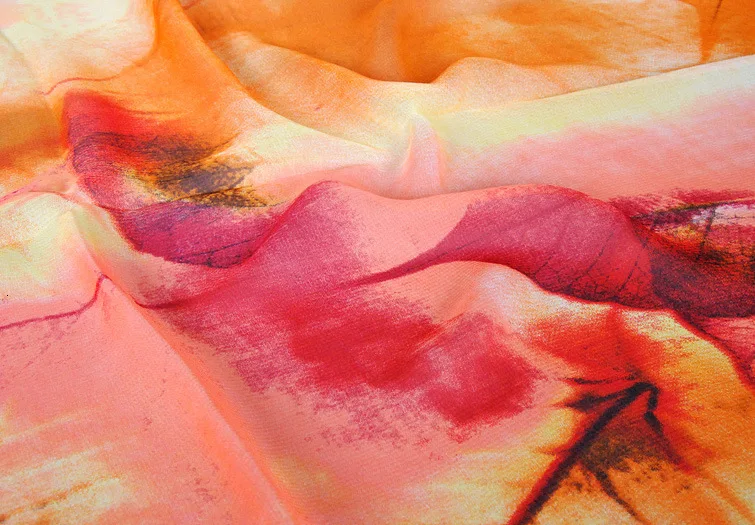 Картина маслом модный шифоновый шарф для женщин с длинным палантины и шали Сезон