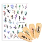 1 лист наклеек для ногтей геометрический черный лист цветок наклейка для ногтей Маникюрные украшения для ногтей