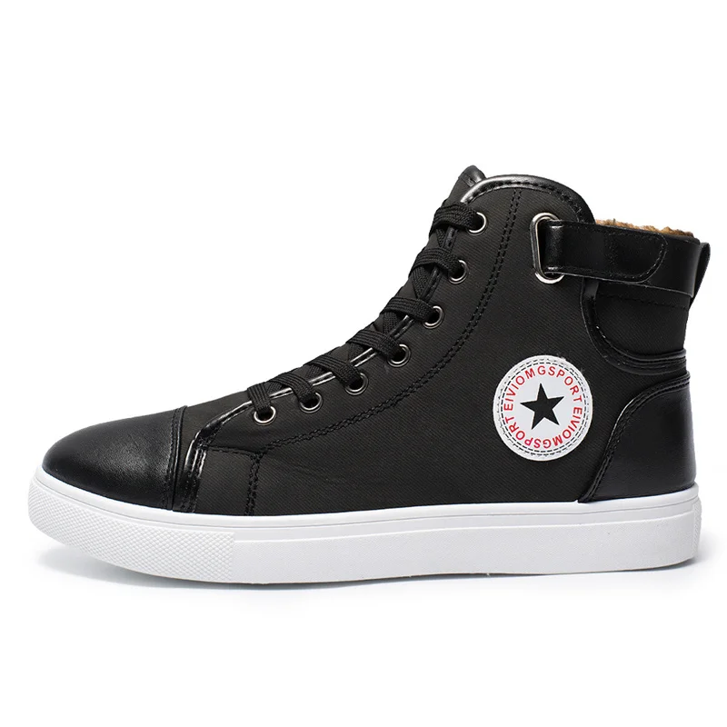 Black with fur 39-47 зимняя обувь Удобная Нескользящая теплая обувь мужская зимняя# NXDX868JM - Цвет: Black with fur