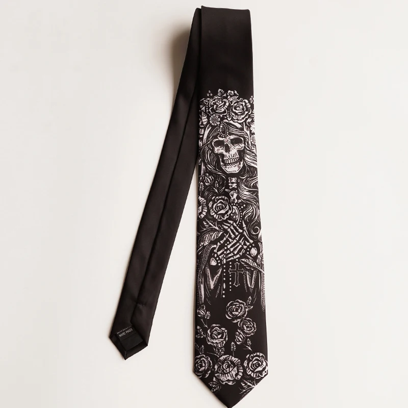 Европейская и американская мода галстуки 7 см для скейтборда унисекс черные