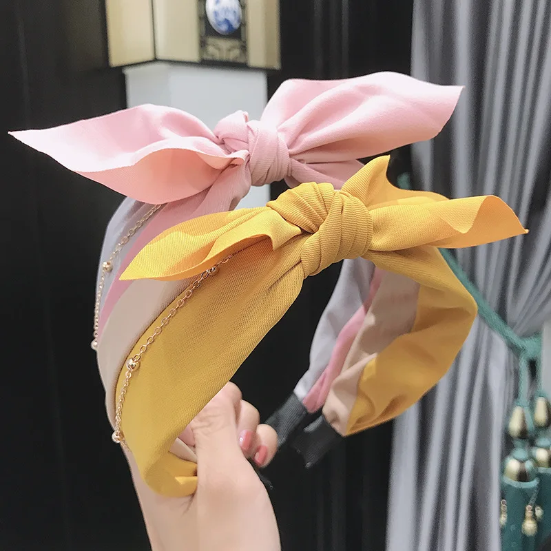 Повязка на голову женская из мягкой ткани элегантный головной убор с милыми