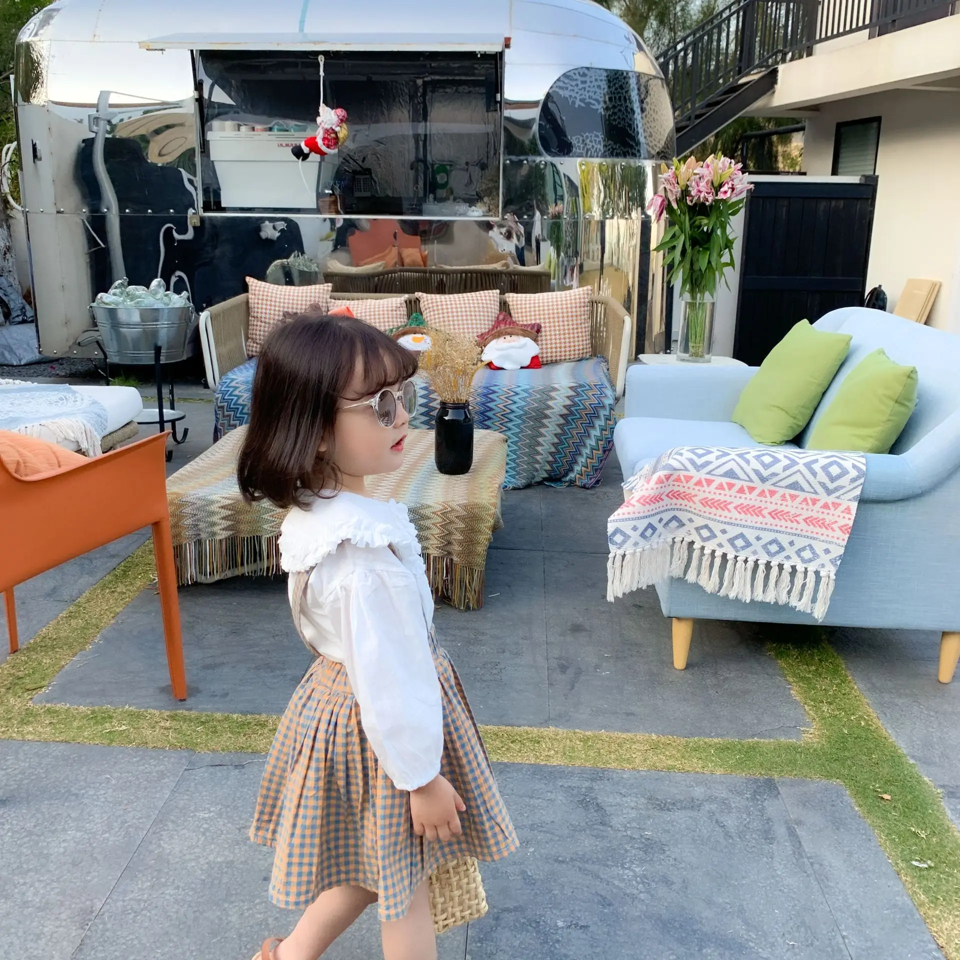 Новинка 2020 года сезон весна корейский стиль юбки подтяжки в клетку для маленьких