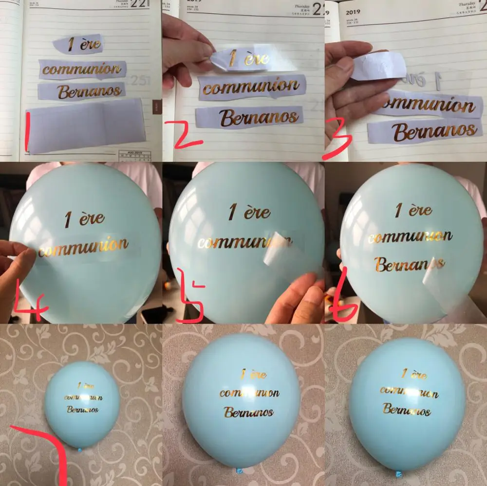 6 мое крещение детские синие персональные Мое Первое Святое Причастие латексные воздушные шары на заказ виниловые наклейки вечерние украшения