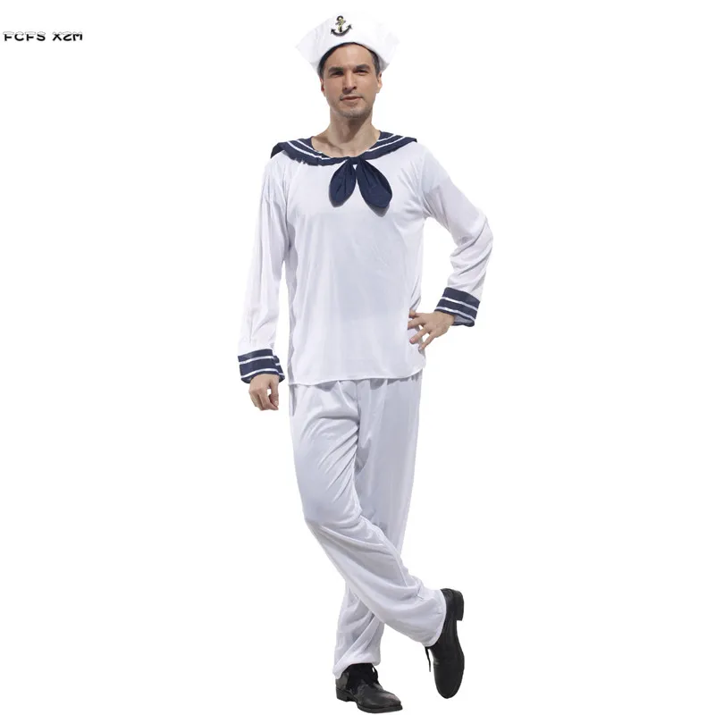 Костюм униформы белого человека на Хэллоуин морской тематики косплей для