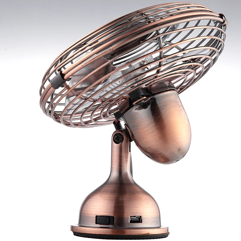 

22%,Antique mini usb fan ultra-quiet Plating metal aluminum blade fan powerful motor + hard plated mesh cover fan 5V 2.5W