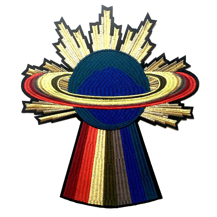 1 шт. большая вышитая аппликация космический корабль патчи для одежды женские