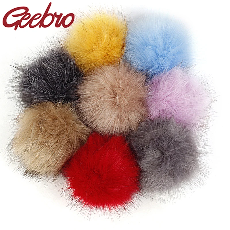 Помпон из искусственного лисьего меха для женщин 12 см помпоны вязаной шапки