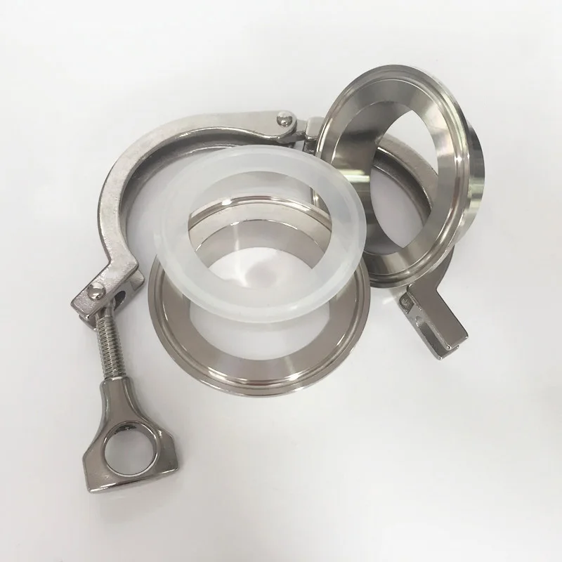 Union 63mm Pipe O/D Sanitary 77.5mm Tri Clamp Weld Ferrule + Silicon Gasket 304 Stainless Steel For Homebrew | Обустройство дома