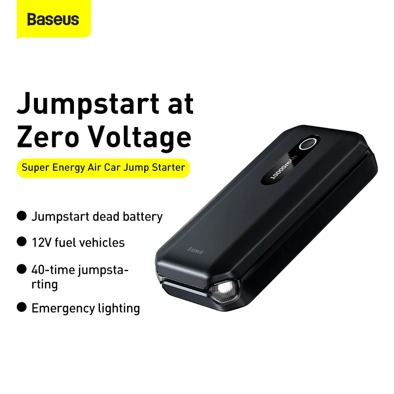 baseus portable car jump starter device power bank emergency 10000mah high power 12v car battery booster auto starting device free global shipping