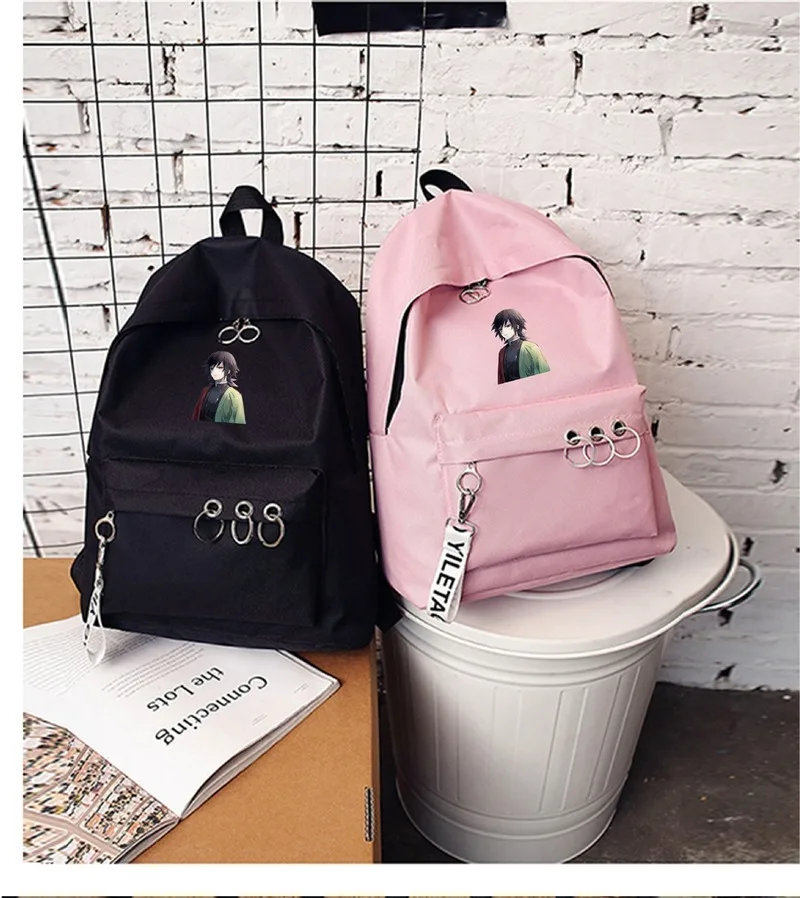

Backpack Demon Slayer: Kimetsu no Yaiba Canvas Bag Tomioka Giyuu School Bags Girls Travel bag Mochila Feminina Notebook Bags Boy