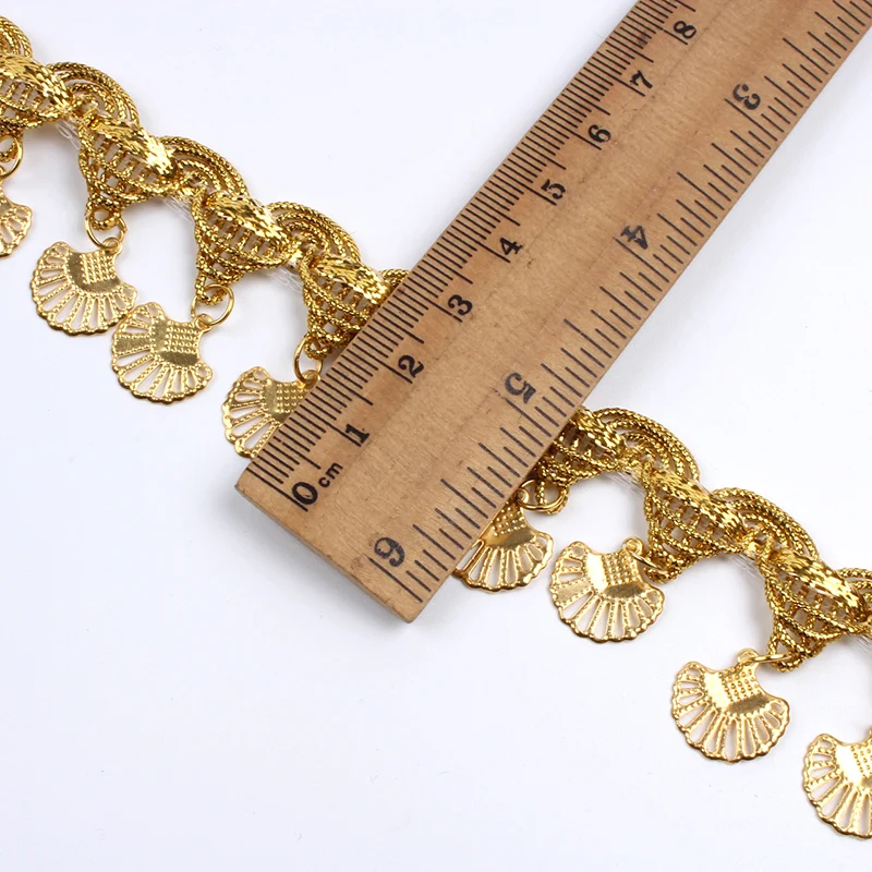 35 мм 1 ярд Золотая оболочка блестки кисточка лента для свадебной вечеринки платье