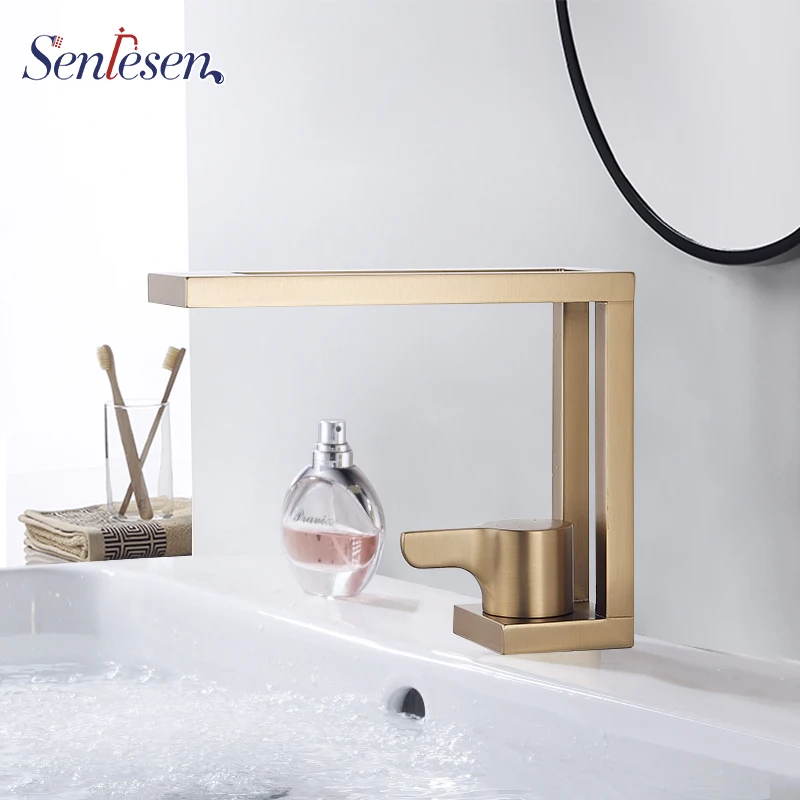 Смесители для раковины Senlesen золотистый никелевый кран ванной комнаты латунный
