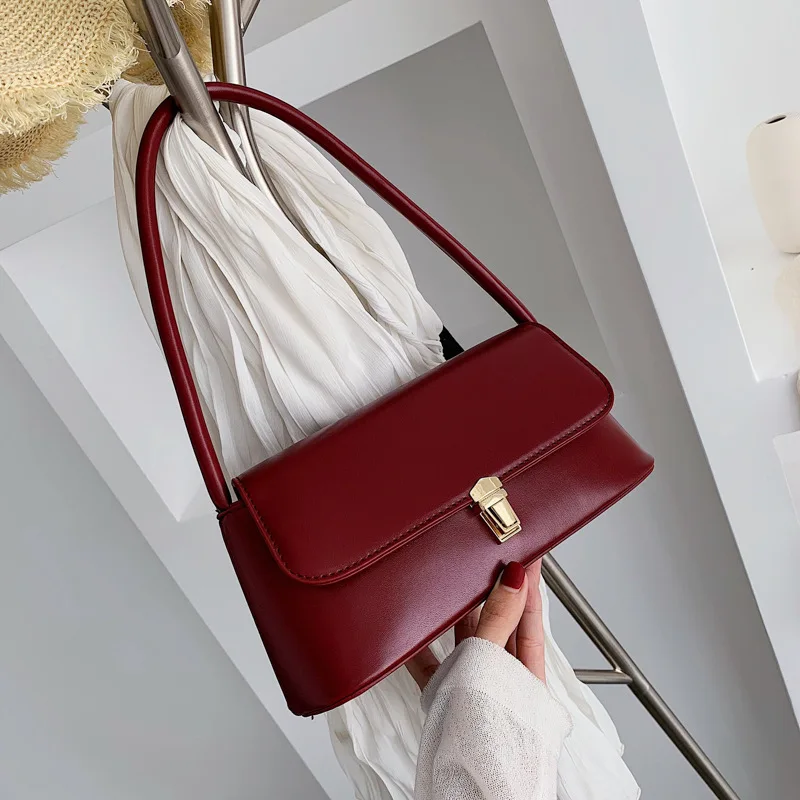 

Bags of Women 2021 New Women's Bag PU Leather Solid Color Fashion Women's Bag Retro Small Square Bag Wild Handbag