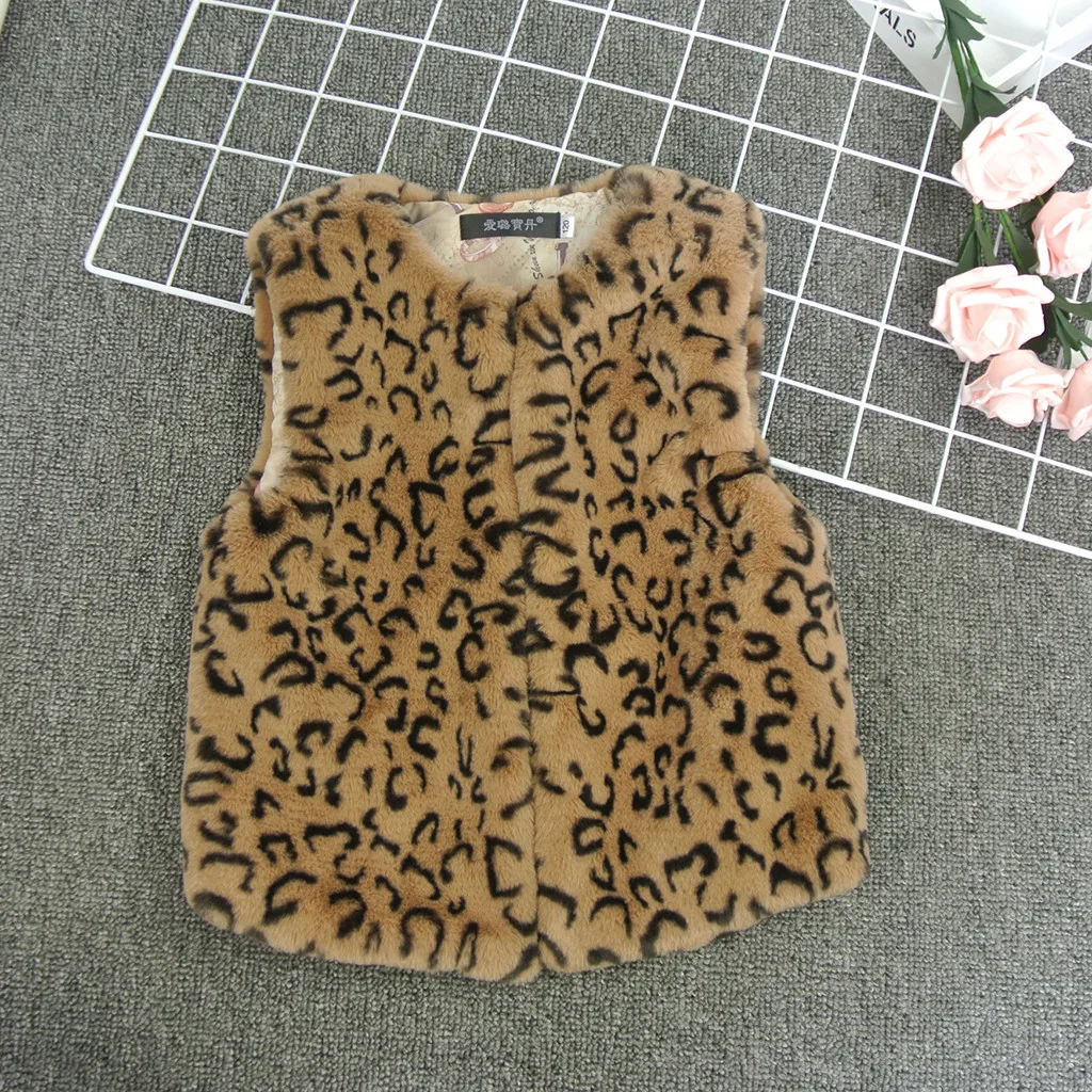 Жилет из искусственного меха Модный зимний жилет для маленьких девочек детское