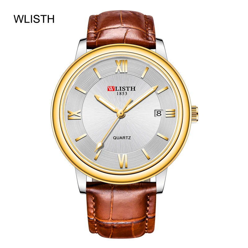 

Часы WLISTH Мужские кварцевые, брендовые Роскошные модные деловые дышащие светящиеся наручные, подарок для мужчин