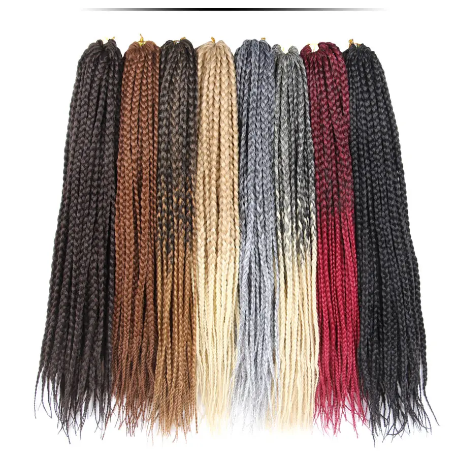 Alileader Hot Sale Box Braids Hair 12 16 20 24 30 Inches 22 Roots/Pack Crochet Synthetic More Durable Soft Natural |