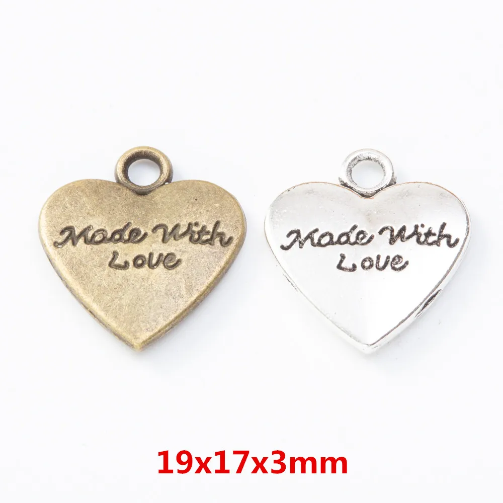 

Подвеска в виде сердца из цинкового сплава в стиле ретро, сделай сам, модель 7936, 20 штук