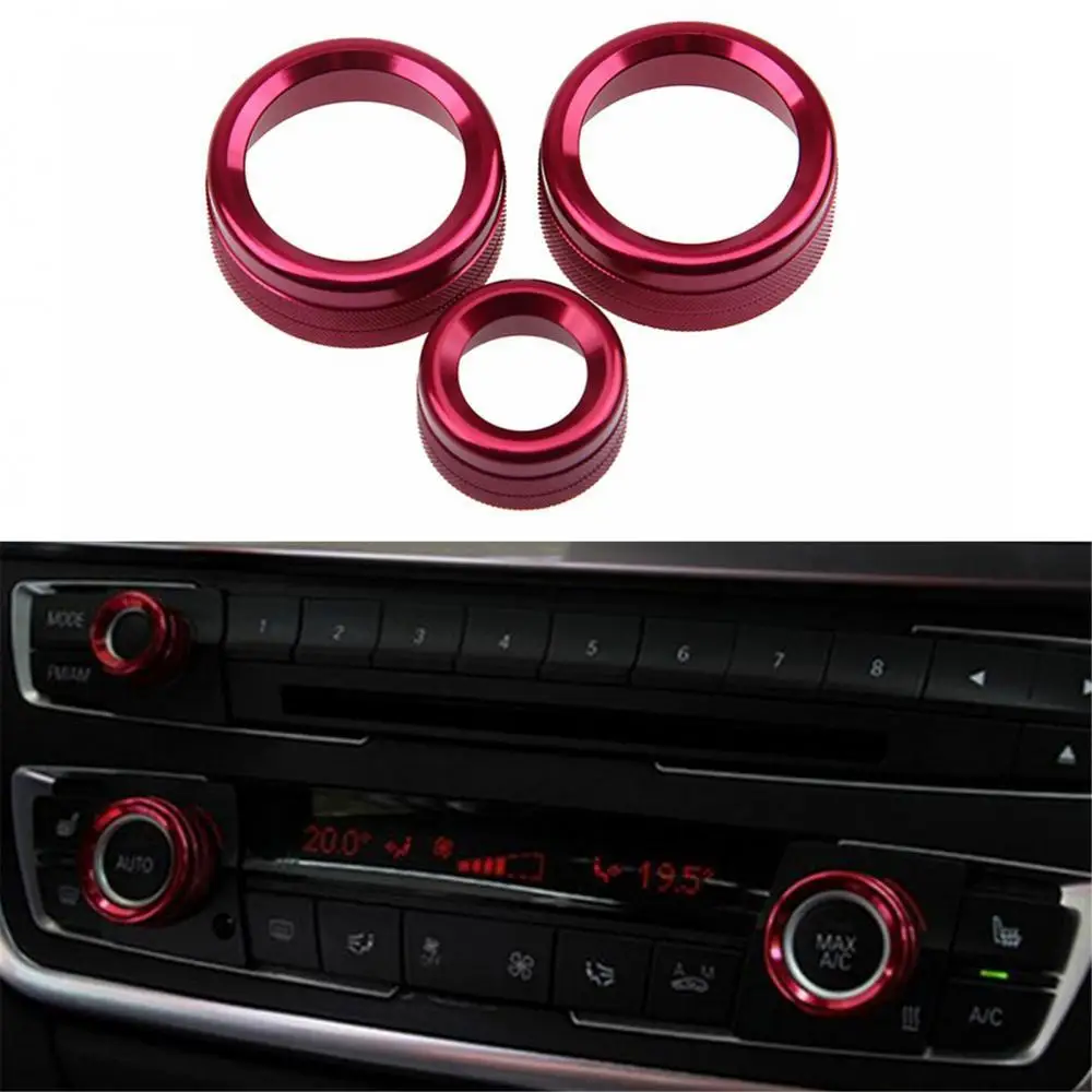 

3Pcs Stereo Conditioner Knob Decorative Circle In-car Decor for BMW 1234 Series