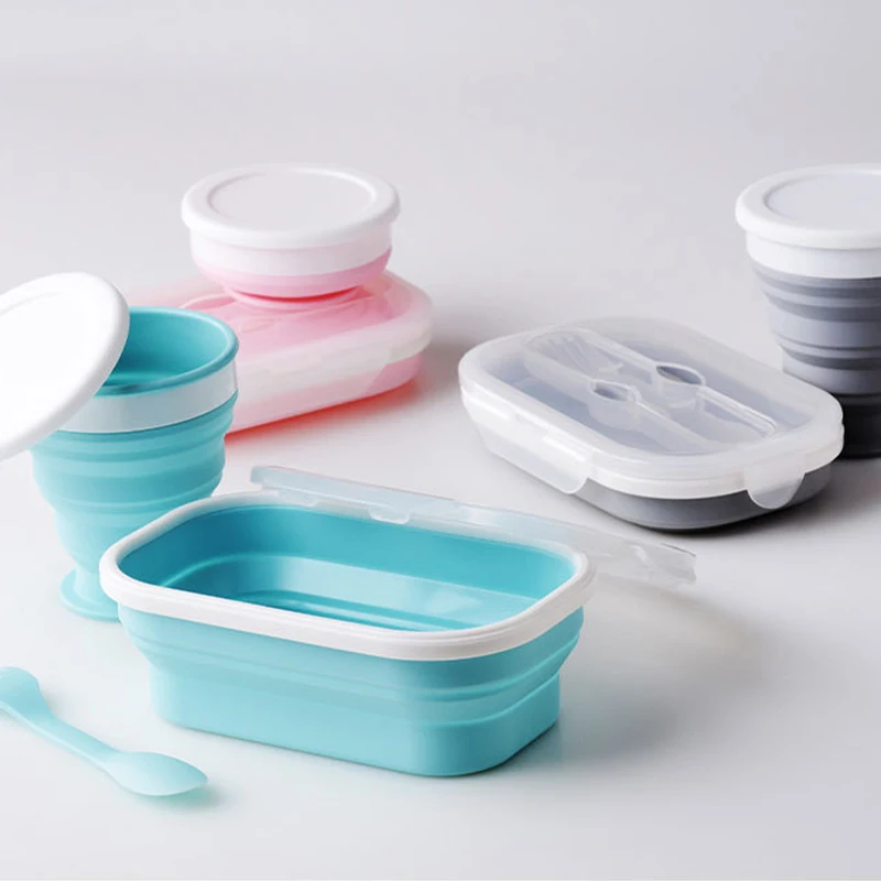 2 шт. Силиконовый складной Ланч-бокс | Дом и сад