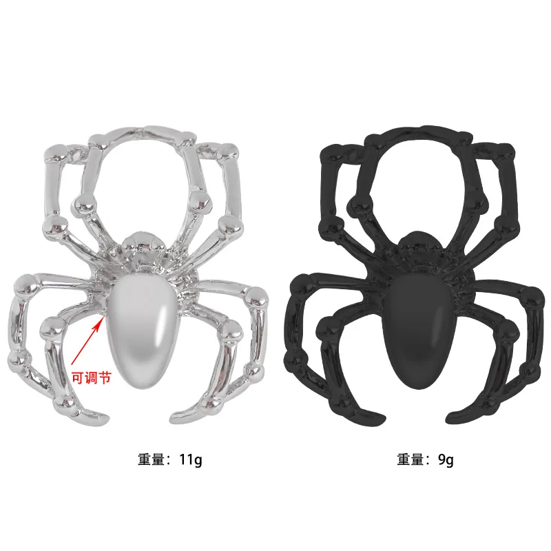 Кольцо с пауком для мужчин и женщин регулируемое в готическом стиле имитация
