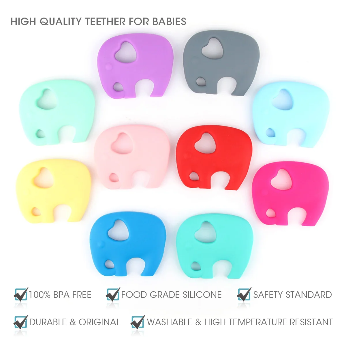 1 шт. силиконовый Прорезыватель для зубов в виде слона|baby teether|silicone teetherteether silicone |