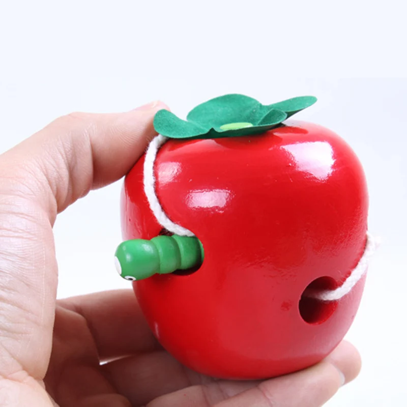 

Caterpillars Eat Apples Learning Toys for Children Wood Model Apple Early Learning Aids Montessori Educational Baby Wooden Toys